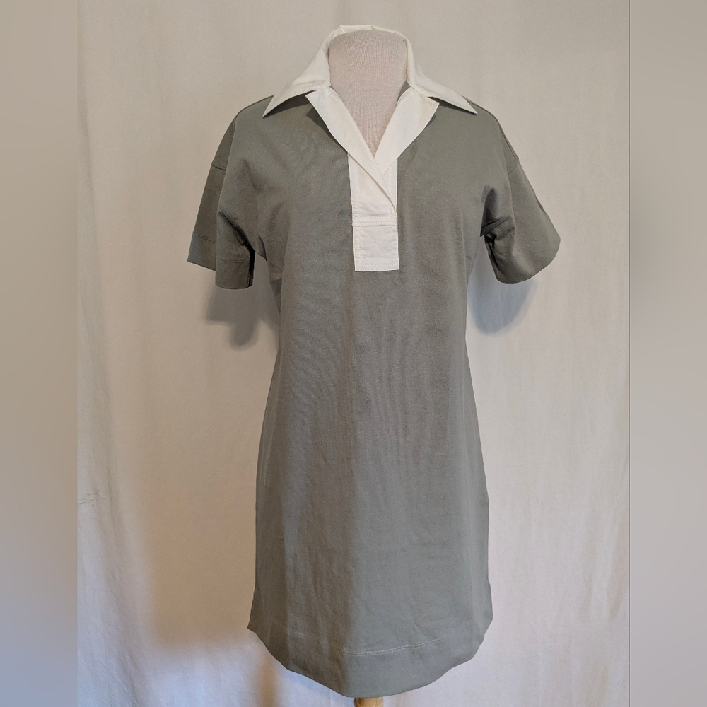 Everlane NWT Organic Cotton Polo Dress Green‎ Fog | XS